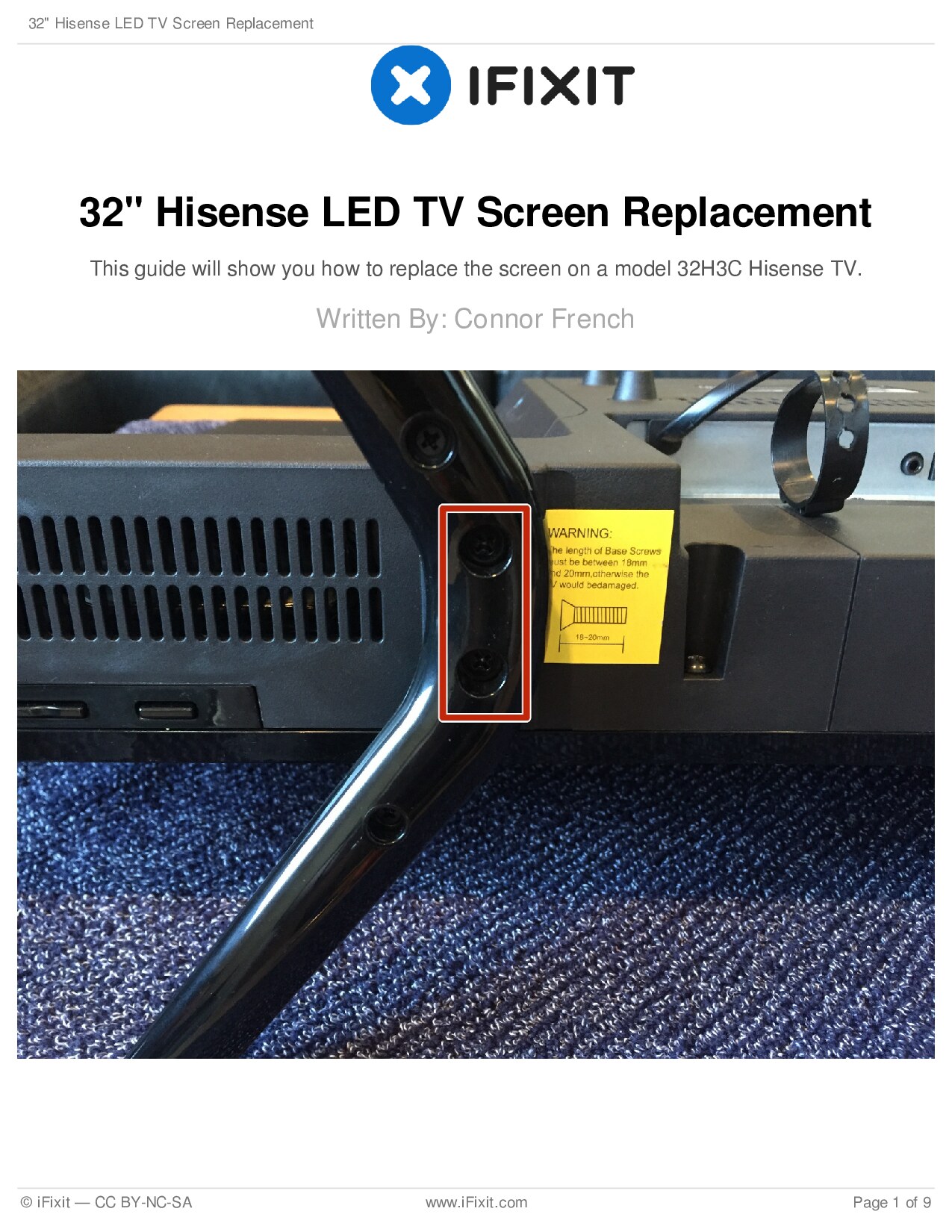 32" Hisense LED TV Screen Replacement