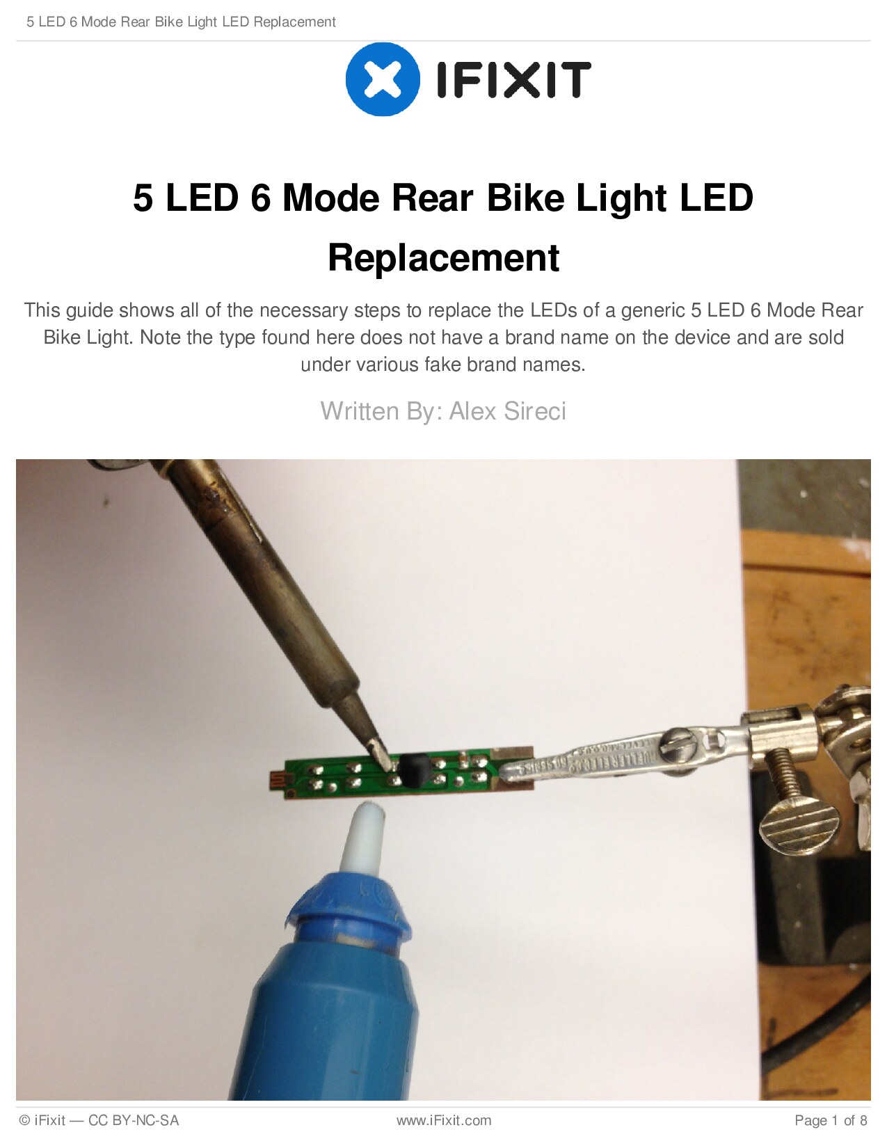 5 LED 6 Mode Rear Bike Light LED Replacement