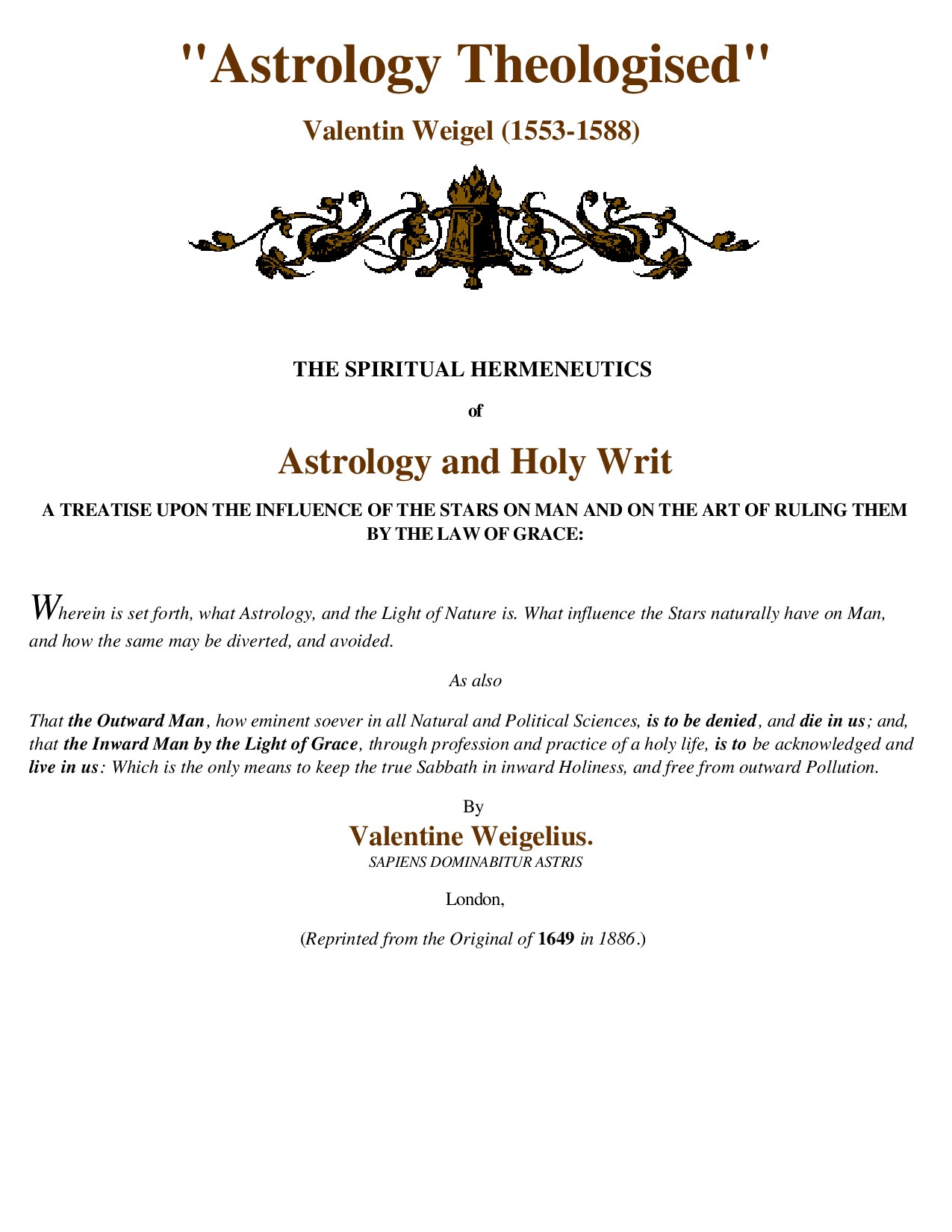 Astrology Theologised